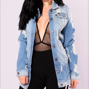 SOLD !!!Fashion Nova long jean jacket